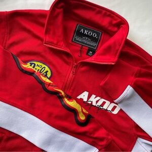 Akoo Y2K Running Track Jacket Size Medium Red